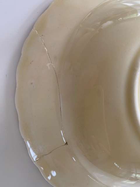 Grindley set of 6 dessert bowls with flower motif - one has been repaired