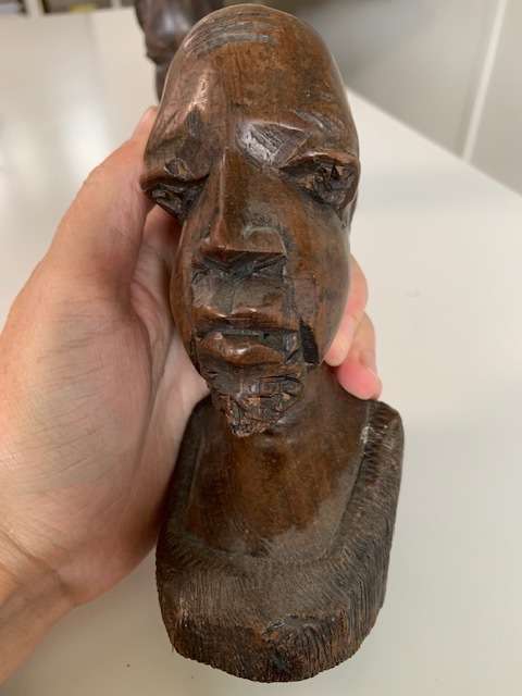 Beautiful wood sculpted man and woman figurines - both for one bid