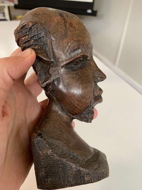 Beautiful wood sculpted man and woman figurines - both for one bid
