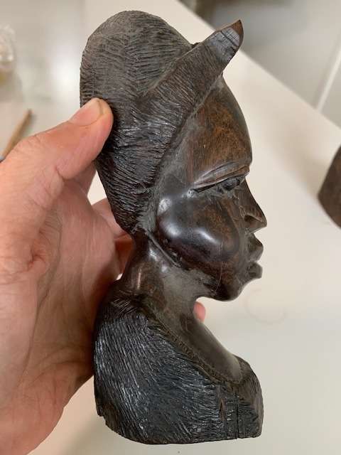 Beautiful wood sculpted man and woman figurines - both for one bid