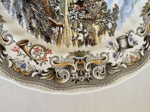 Beautiful large Currier and Ives `The Death` plate by Churchill in perfect condition