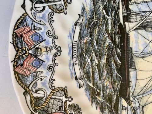 Beautiful large Currier and Ives `Theoxena` plate by Churchill in perfect condition