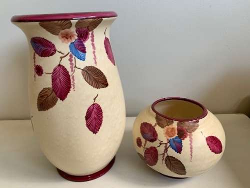Majestic Crown Ducal (possibly Charlotte Rhead) handpainted art deco vase