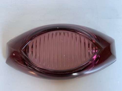 Very pretty and heavy bowl in purple glass with ridged detail