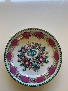 Beautiful Arta made in Austria enamel pin dish - purple and blue