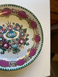 Beautiful Arta made in Austria enamel pin dish - purple and blue