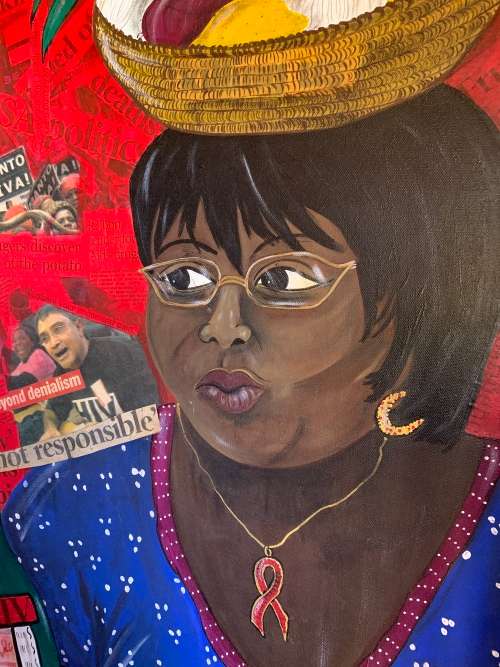 #95 Large satirical artwork in oil by Mary Ann Laing (2009)