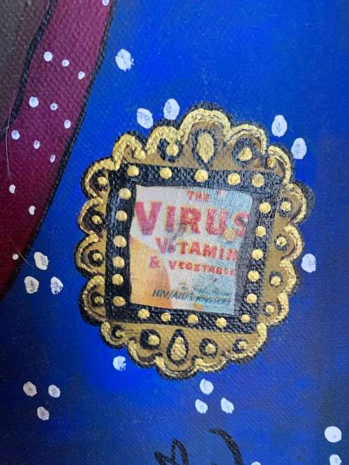 #95 Large satirical artwork in oil by Mary Ann Laing (2009)