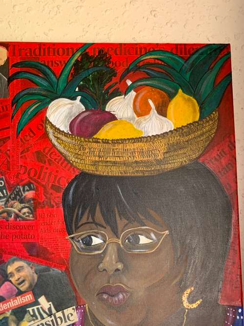 #95 Large satirical artwork in oil by Mary Ann Laing (2009)