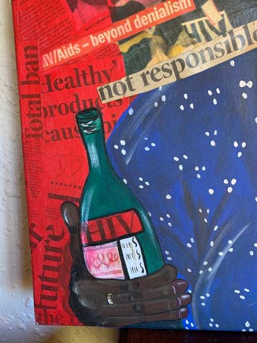 #95 Large satirical artwork in oil by Mary Ann Laing (2009)