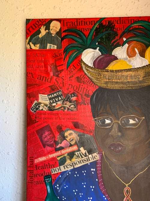 #95 Large satirical artwork in oil by Mary Ann Laing (2009)
