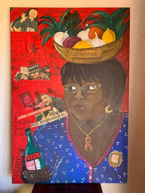 #95 Large satirical artwork in oil by Mary Ann Laing (2009)