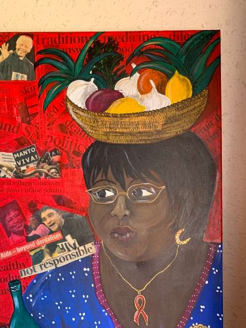#95 Large satirical artwork in oil by Mary Ann Laing (2009)