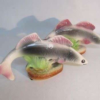 #3 Pair of ceramic fish (long), one repaired
