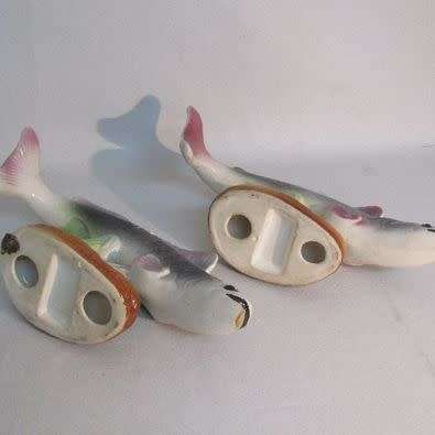 #3 Pair of ceramic fish (long), one repaired