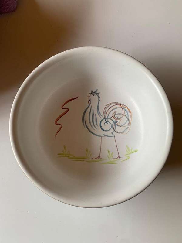 #77 Denby Flair Handpainted Rooster bowl -