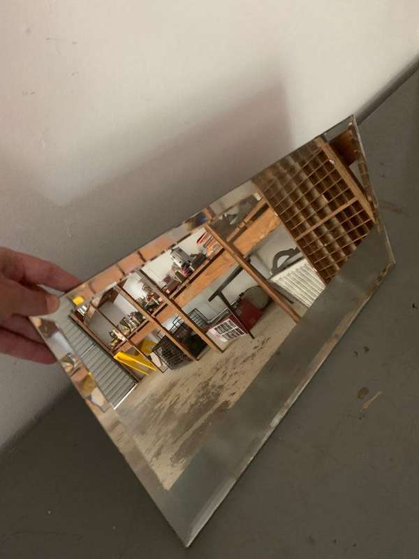 #79 Vintage bevelled asymmetrical mirror