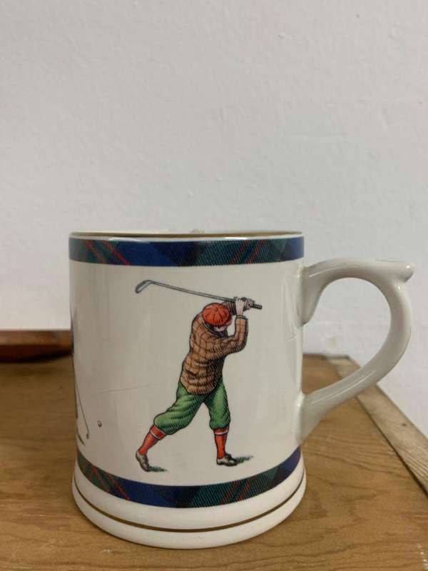 #87 Marks and Spencer mug - golf theme (chipped)