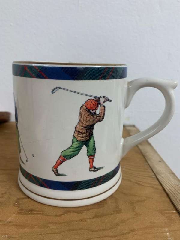#87 Marks and Spencer mug - golf theme (chipped)