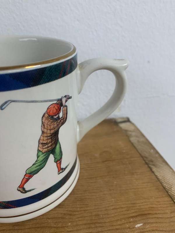 #87 Marks and Spencer mug - golf theme (chipped)