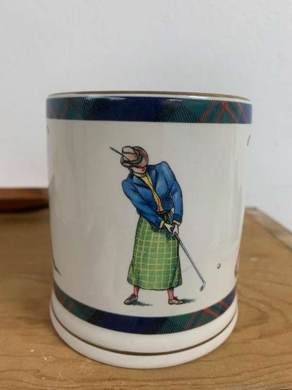 #87 Marks and Spencer mug - golf theme (chipped)