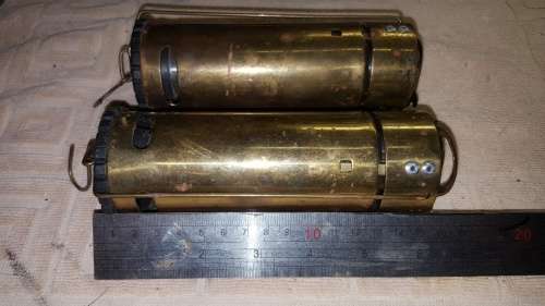 2 vintage brass bush light set
