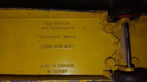 Vintage matchbox guy warrior car transporter.
