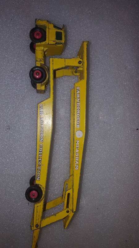 Vintage matchbox guy warrior car transporter.