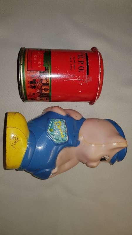 Two vintage saving /Piggy banks Volkskas and GPO