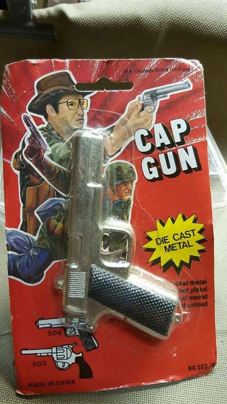 vintage cap gun. Made in Hong Kong