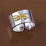 STERLING SILVER STAMPED DRAGON FLY RING SIZE 8 OPEN Q