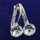 FASHION 18 CT WHITE GOLD FILLED CRYSTAL WOMAN HOOP EARINGS