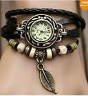 NEW STYLE weave LEATHER BRAIDED vintage WOMANS WRITS WATCH