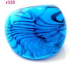 ONE GLASS MURANO LAMPWORK BLUE RING SIZE 8