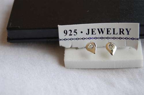 DIAMANTE STERLING SILVER 925 EARRINGS EAR STUDS