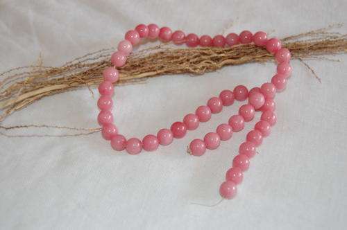 8mm ROUND GENUINE NATURAL RHODOCHROSITE GEMSTONE BEADS 15" MAKE YOUR OWN NECKLACE