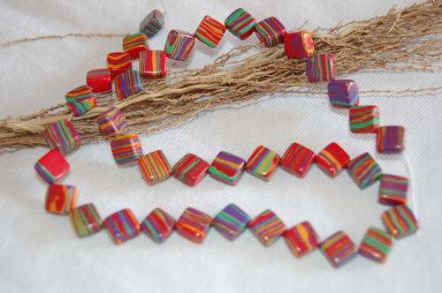 NATURAL TURKEY SQUARE TURQUOISE GENUINE GEMSTONE LOOSE BEAD NECKLACE - CREATE OWN GEMSTONE DESIGN