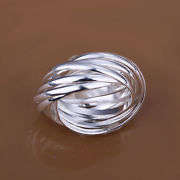 STUNNING SOLID SILVER 9 SIRCLE RING SIZE