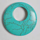 48x48mm BLUE TURQUOISE HOWLITE BEAD GEMSTONE PENDANT