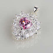NEW ARRIVED STUNNING SILVER PINK TOPAZ PENDANT