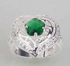 NEW FASHION EMERALD QUARTZ STUNNING SILVER RING SIZE 8