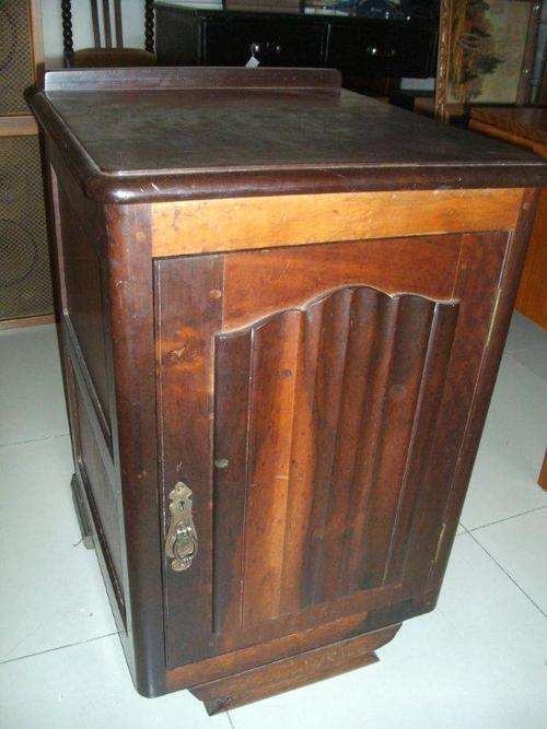 Antique imbuia bedside cabinet or pedestal