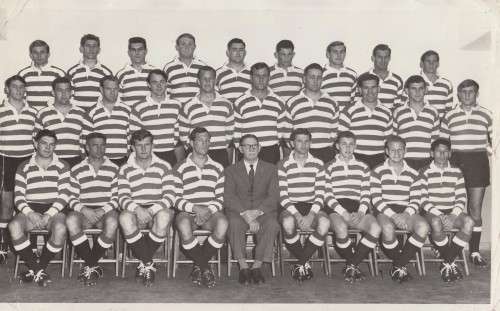 Original photo of the Western Province Currie Cup team of 1965, with 12 Springboks on photo.
