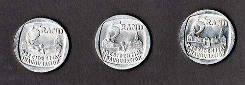 Mandela R5 inauguration coins (low circulation!)