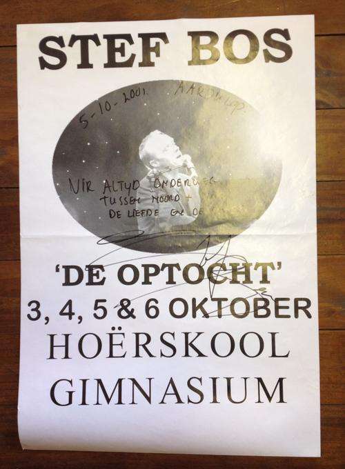 Stef Bos concert poster signed (original!!) in 2001 Potchefstroom Aardklop