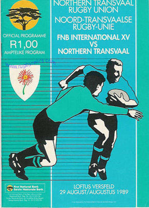 1989 N.TVL vs FNB INTERNATIONAL WORLD XV RUGBY PROGRAMME from Bill Clement's collection!! Signed!!
