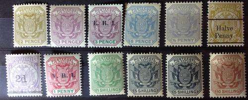 Small ZAR lot 2p 3p ERI 6 p 1/2 penny, Halve Penny overprint etc. etc. up to 10 Shilling