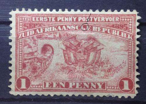 SG215c Transvaal/ZAR - 1895 MINT 1d Red Variety "H" in AfrikaanscHe Plate Error