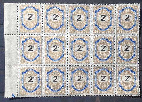 2c RSA Revenue Block of 15 stamps Partial Arrow MNH SUPERB! HIGH CV and getting RARE