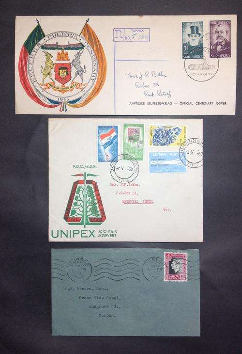 ZAR/Transvaal MNH set AND 23 x Union and RSA covers: 1937 to 1973, NOTE 1961 DEFINITIVES COVER